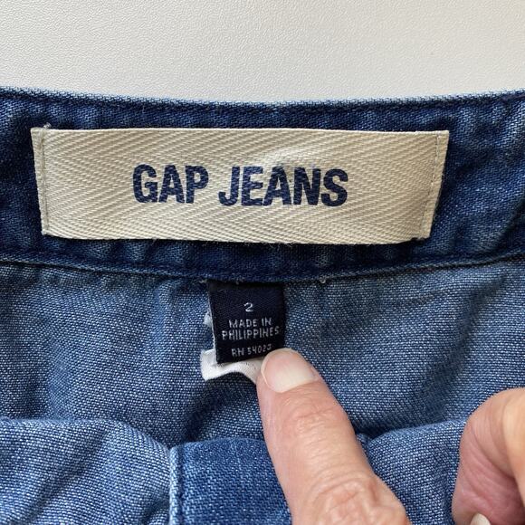 Vintage Gap Jeans Denim Skirt Womens Button Front Pockets Knee Length Size 2 - Picture 6 of 8